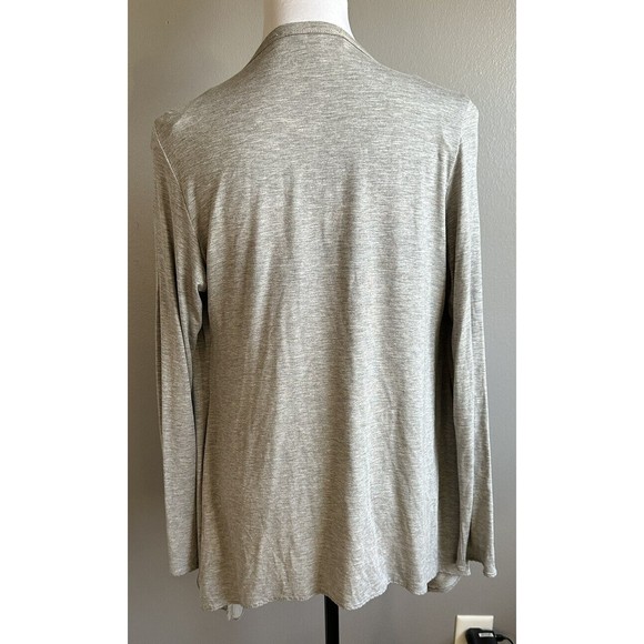 Kische Open Front Gray Cardigan Size Small Draped Front Sequin Collar Tunic - Picture 4 of 7